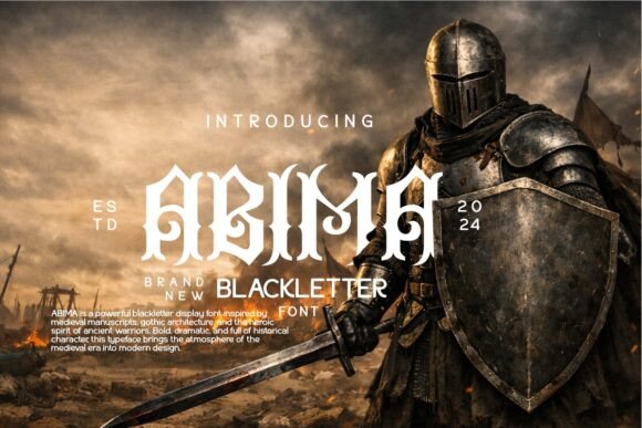 Abima Typeface: Bold Blackletter for Web Design